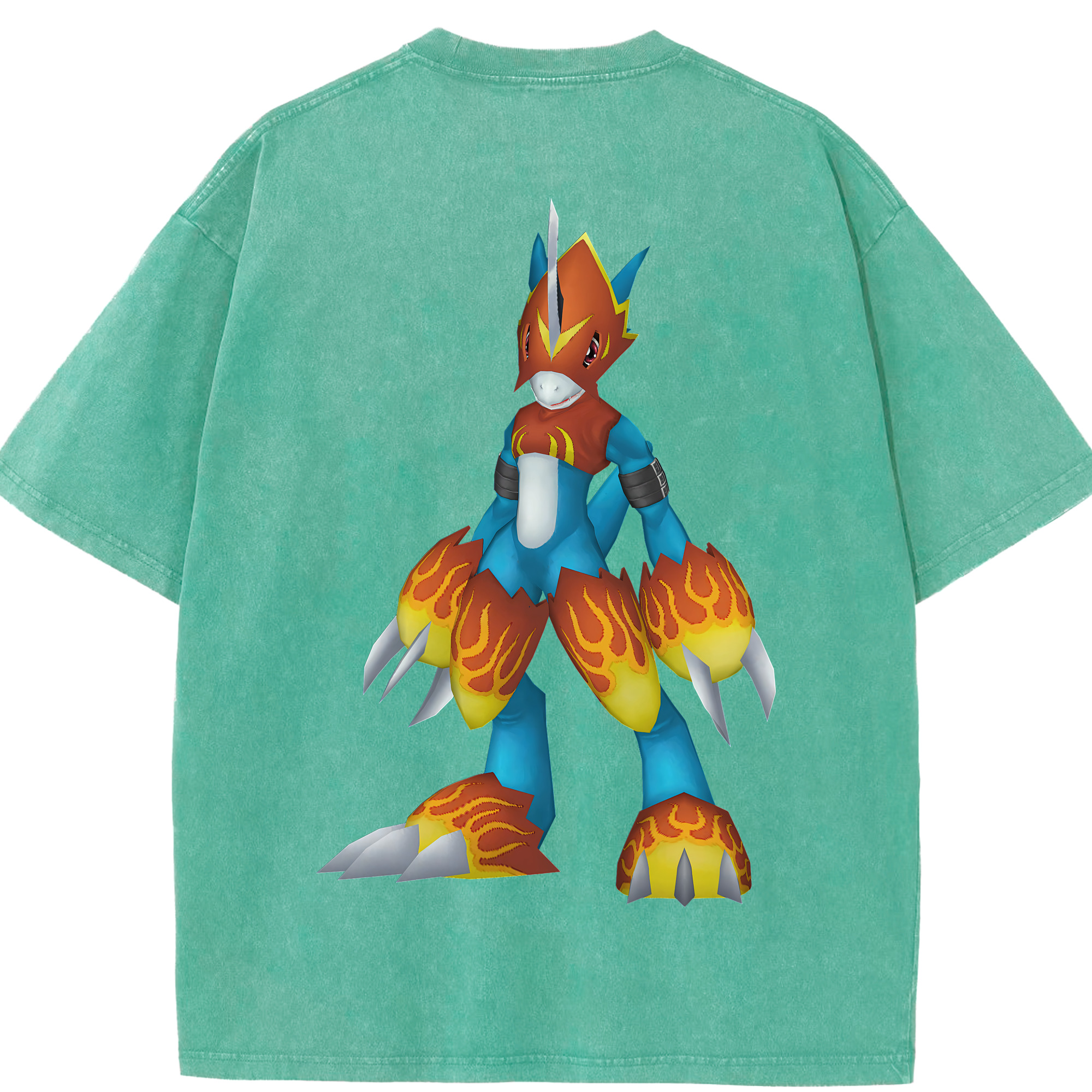 （画像用） Digimon デジタルモンスター/デジモン 綿100% ヴィンテージ風 半袖Tシャツ（背面プリント）